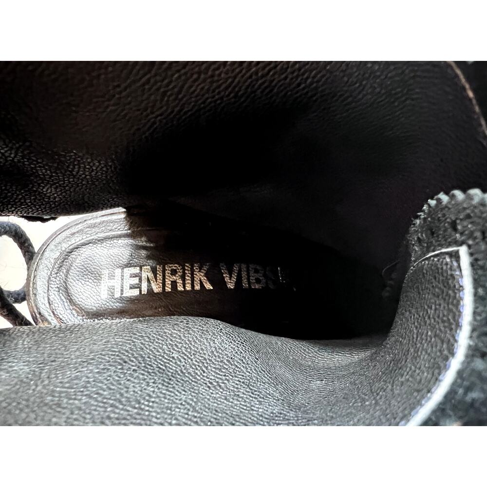 ARCHIVE 2014 Henrik Vibskov Blk Leather Lace-Up Open Toe Block Heel Sz 9 - Picture 4 of 9